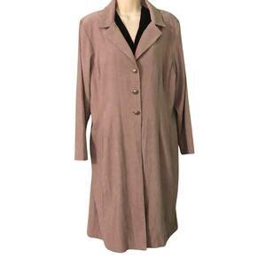 Helene Blake Vintage Doe Suede Unlined Coat Woman Size 14 Beige Lightweight